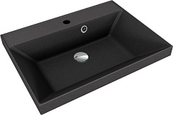 Style Line Тумба с кварцевой раковиной антрацит Матис 60 подвесная крем – фотография-3